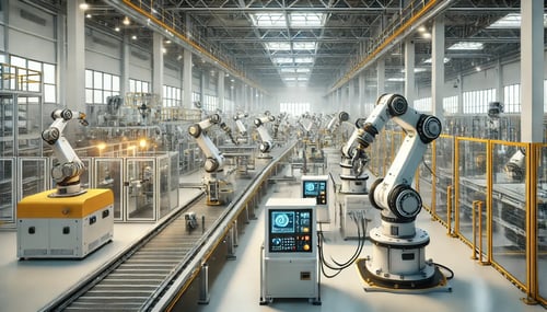 chancen-Industrieroboter-Produktionshalle